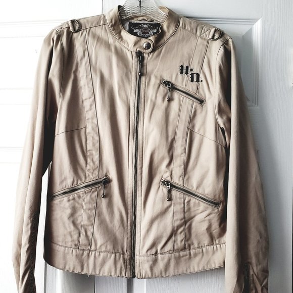 Authentic HARLEY DAVIDSON lightweight cotton motorcycle jacket - S - Picture 1 of 7